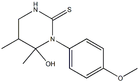3,4,5,6-Tetrahydro-4,5-dimethyl-4-hydroxy-3-(p-methoxyphenyl)-2(1H)-pyrimidinethione