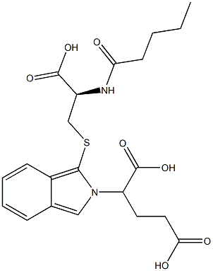 S-[2-(1,3-ジカルボキシプロピル)-2H-イソインドール-1-イル]-N-バレリル-L-システイン 化学構造式