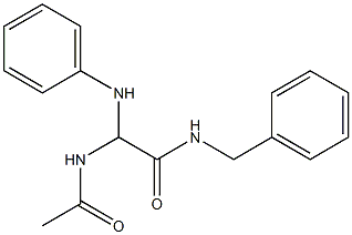 2-アセチルアミノ-2-フェニルアミノ-N-ベンジルアセトアミド 化学構造式