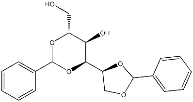 1-O,2-O:3-O,5-O-ジベンジリデン-D-グルシトール 化学構造式