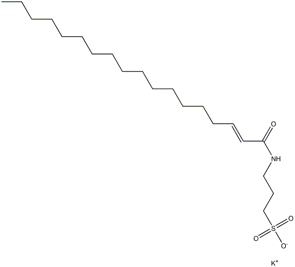 3-(2-オクタデセノイルアミノ)-1-プロパンスルホン酸カリウム 化学構造式