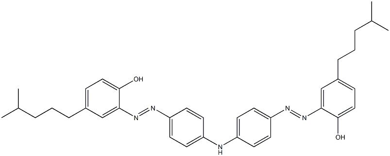 2,2'-[Iminobis(4,1-phenylene)bis(azo)]bis[4-(4-methylpentyl)phenol] 结构式