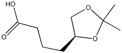 4-[(S)-2,2-ジメチル-1,3-ジオキソラン-4-イル]ブタン酸 化学構造式
