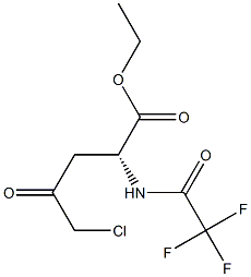 [R,(+)]-5-クロロ-2-[(2,2,2-トリフルオロアセチル)アミノ]レブリン酸エチル 化学構造式