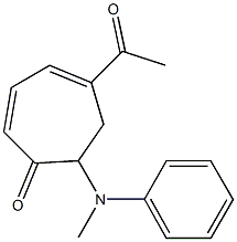 5-アセチル-7-(メチルフェニルアミノ)シクロヘプタ-2,4-ジエン-1-オン 化学構造式