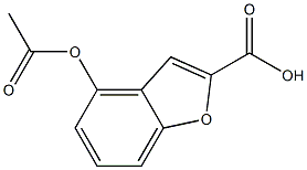 4-アセトキシベンゾフラン-2-カルボン酸 化学構造式