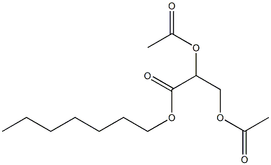 (-)-2-O,3-O-ジアセチル-L-グリセリン酸ヘプチル 化学構造式