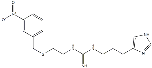 1-[2-[(3-ニトロベンジル)チオ]エチル]-3-[3-(1H-イミダゾール-4-イル)プロピル]グアニジン 化学構造式