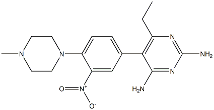2,4-Diamino-6-ethyl-5-(3-nitro-4-(4-methylpiperazino)phenyl)pyrimidine Structure