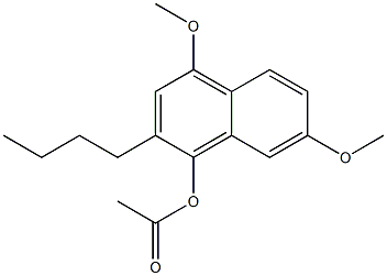 1-アセトキシ-2-ブチル-4-メトキシ-7-メトキシナフタレン 化学構造式