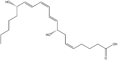 (5Z,8S,9E,11Z,13E,15S)-8,15-ジヒドロキシ-5,9,11,13-イコサテトラエン酸 化学構造式