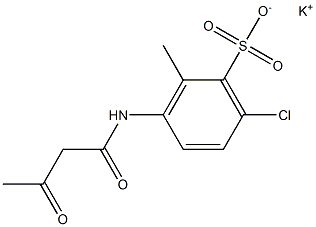 3-(アセトアセチルアミノ)-6-クロロ-2-メチルベンゼンスルホン酸カリウム 化学構造式