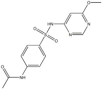 4-[[4-(アセチルアミノ)フェニル]スルホニルアミノ]-6-メトキシピリミジン 化学構造式