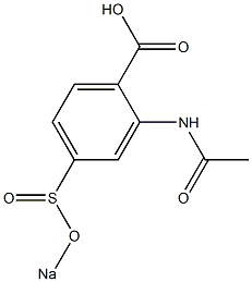 2-アセチルアミノ-4-(ソジオスルフィノ)安息香酸 化学構造式