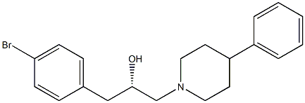 (αS)-α-(4-ブロモベンジル)-4-フェニルピペリジン-1-エタノール 化学構造式