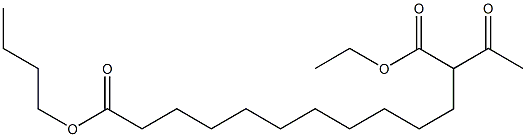 12-エトキシカルボニル-13-オキソテトラデカン酸ブチル 化学構造式
