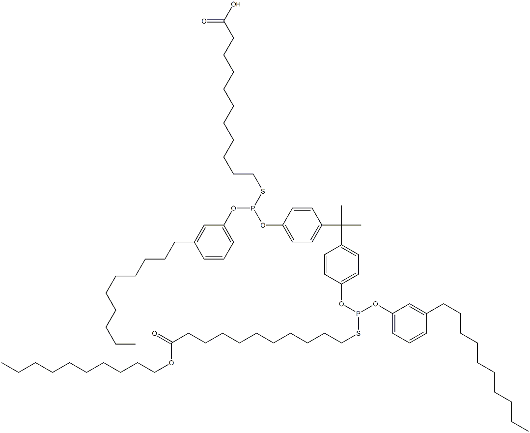 11,11'-[[Isopropylidenebis(4,1-phenyleneoxy)]bis[[(3-decylphenyl)oxy]phosphinediylthio]]bis(undecanoic acid decyl) ester