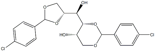 1-O,3-O:5-O,6-O-Bis(4-chlorobenzylidene)-D-glucitol Struktur