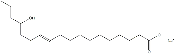 (11E)-15-ヒドロキシ-11-オクタデセン酸ナトリウム 化学構造式