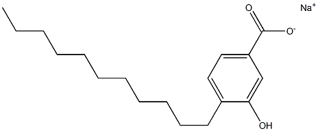 4-ウンデシル-3-ヒドロキシ安息香酸ナトリウム 化学構造式