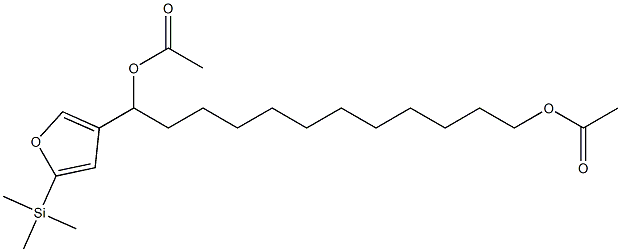 酢酸1-[5-(トリメチルシリル)-3-フリル]-12-アセトキシドデシル 化学構造式