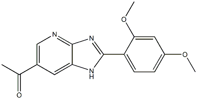 6-アセチル-2-(2,4-ジメトキシフェニル)-1H-イミダゾ[4,5-b]ピリジン 化学構造式
