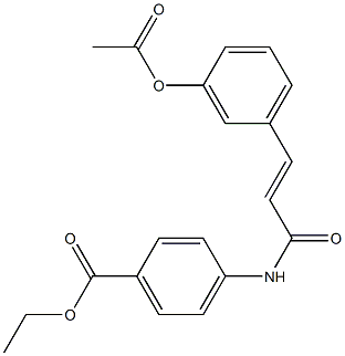 4-[[3-(3-アセトキシフェニル)-1-オキソ-2-プロペニル]アミノ]安息香酸エチル 化学構造式