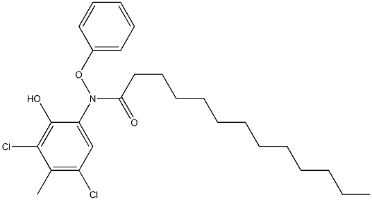 2-(2-Undecylphenoxyacetylamino)-4,6-dichloro-5-methylphenol Struktur