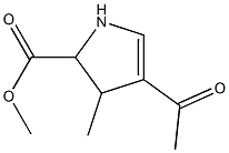 3-アセチル-4,5-ジヒドロ-4-メチル-1H-ピロール-5-カルボン酸メチル 化学構造式