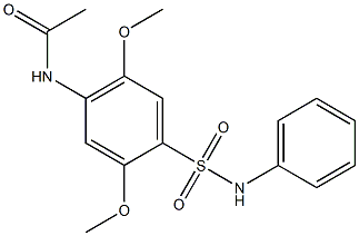 4-アセチルアミノ-2,5-ジメトキシベンゼンスルホンアニリド 化学構造式