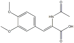 (Z)-3-(3,4-ジメトキシフェニル)-2-(アセチルアミノ)アクリル酸 化学構造式