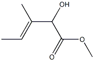 (E)-2-ヒドロキシ-3-メチル-3-ペンテン酸メチル 化学構造式