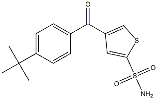 4-(4-tert-ブチルベンゾイル)チオフェン-2-スルホンアミド 化学構造式