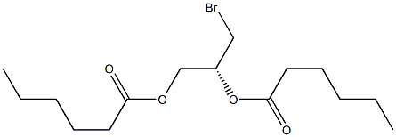 [R,(+)]-3-ブロモ-1,2-プロパンジオールジヘキサノアート 化学構造式
