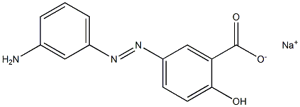 5-(m-アミノフェニルアゾ)サリチル酸ナトリウム 化学構造式