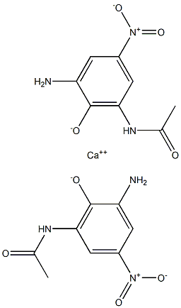カルシウムビス(2-アミノ-6-アセチルアミノ-4-ニトロフェノラート) 化学構造式
