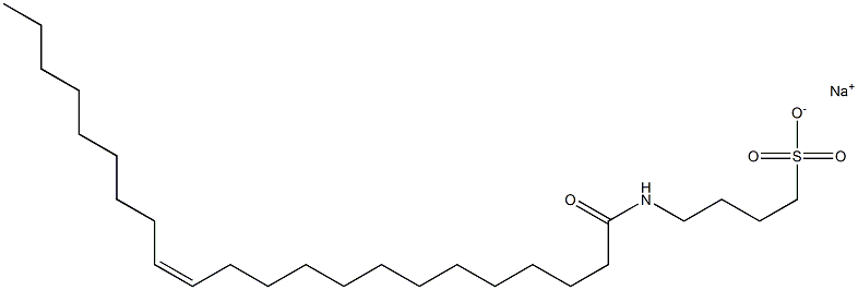 4-[[(Z)-1-オキソ-13-ドコセン-1-イル]アミノ]-1-ブタンスルホン酸ナトリウム 化学構造式