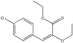 (E)-3-(4-クロロフェニル)-2-エトキシアクリル酸エチル 化学構造式