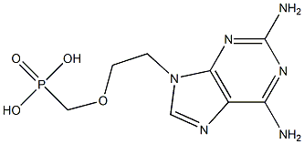 [[2-(2,6-ジアミノ-9H-プリン-9-イル)エトキシ]メチル]ホスホン酸 化学構造式