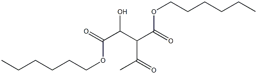 3-アセチル-2-ヒドロキシブタン二酸ジヘキシル 化学構造式