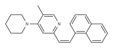2-[(Z)-2-(1-ナフチル)エテニル]-4-ピペリジノ-5-メチルピリジン 化学構造式