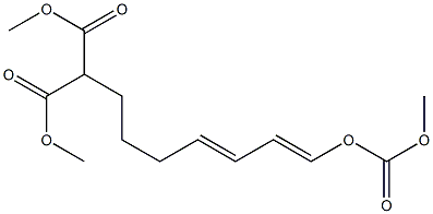 (6E,8E)-2-メトキシカルボニル-9-(メトキシカルボニルオキシ)-6,8-ノナジエン酸メチル 化学構造式