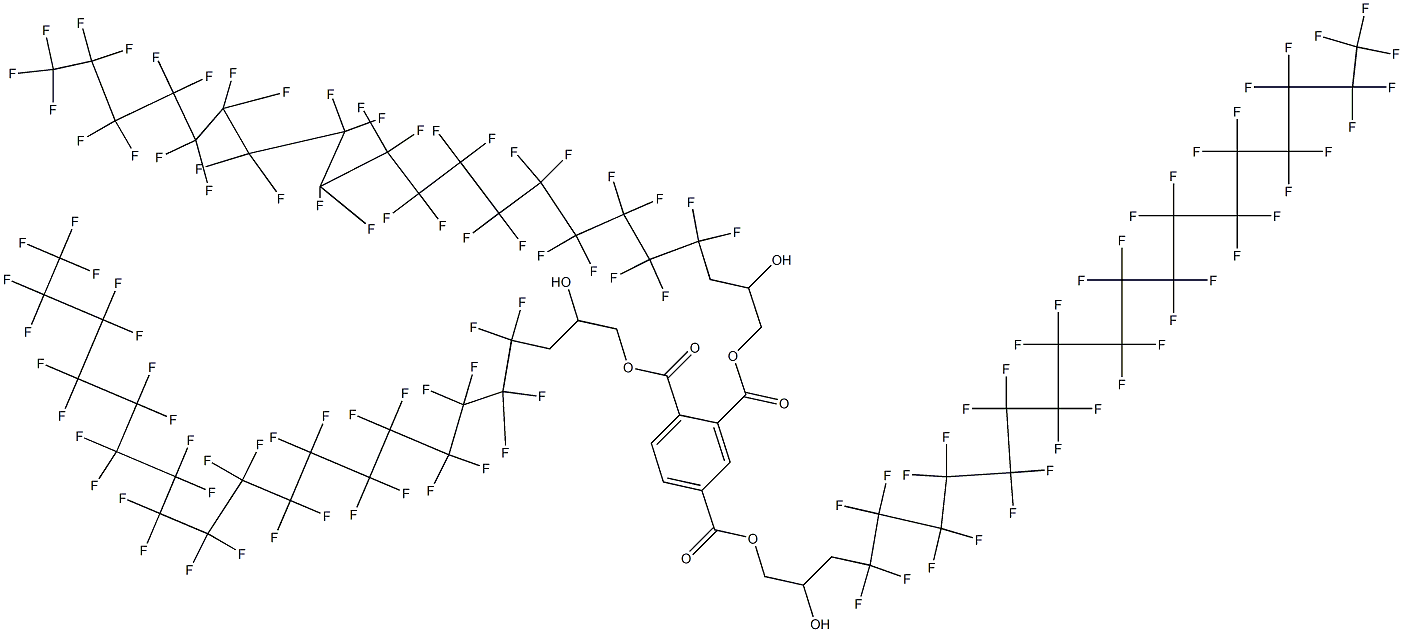 1,2,4-ベンゼントリカルボン酸トリス[3-(ヘプタトリアコンタフルオロオクタデシル)-2-ヒドロキシプロピル] 化学構造式