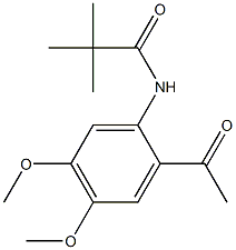 N-(2-アセチル-4,5-ジメトキシフェニル)-2,2-ジメチルプロパンアミド 化学構造式