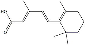 (2E,4E)-3-メチル-5-(2,6,6-トリメチル-1-シクロヘキセニル)-2,4-ペンタジエン酸 化学構造式