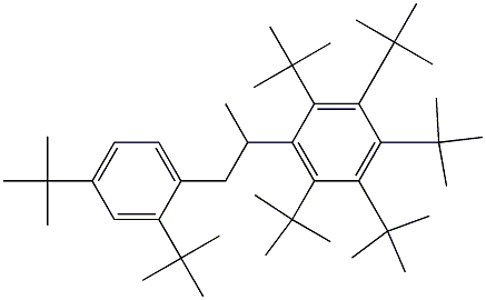 2-(ペンタ-tert-ブチルフェニル)-1-(2,4-ジ-tert-ブチルフェニル)プロパン 化学構造式