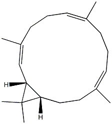 (1R,2E,6E,10E,14S)-3,7,11,15,15-Pentamethylbicyclo[12.1.0]pentadeca-2,6,10-triene Structure