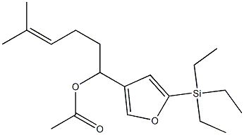 酢酸1-[5-(トリエチルシリル)-3-フリル]-5-メチル-4-ヘキセニル 化学構造式