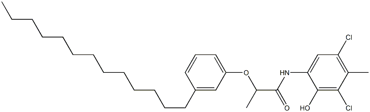 2-[2-(3-Tridecylphenoxy)propanoylamino]-4,6-dichloro-5-methylphenol