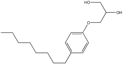 1-(4-オクチルフェノキシ)-2,3-プロパンジオール 化学構造式